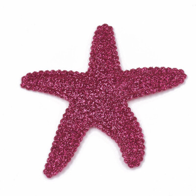 

Glitter PU Patches with Non Woven Fabric Back&Sponge Inside Starfish MediumVioletRed 51x60x3mm