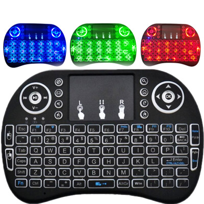 

24GHz Wireless QWERTY Keyboard with Touchpad Mouse - ENGLISH BLACK