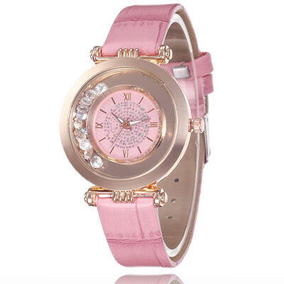 

Leather strap ladies watch starry sand sand Roman digital watch student simple quartz watch
