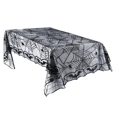 

Rectangular Lace Tablecloth Spiderweb Bat Table Cover Halloween Party Decor Supplies Table Cloth