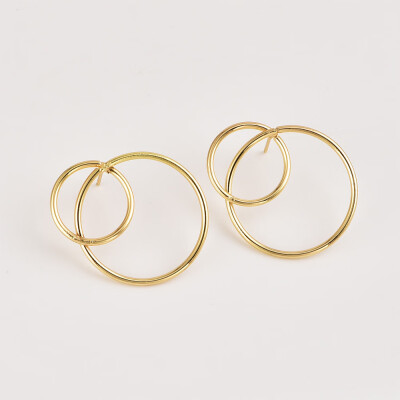 

EK127 New Fashion Circle Earrings Simple Aros Ear Jewelry Wholesale Womens Rock Personality Round Earrings Jewelry Accessories