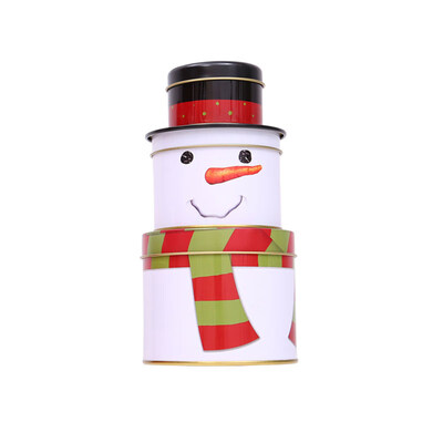 

Christmas Candy 3-Layer Empty Gift Box Storage Jar Santa Snowman Sweets Decor