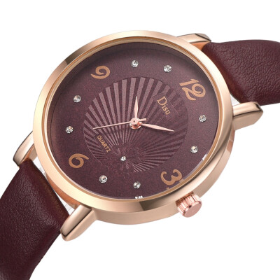 

RM Luxury Fashion Lady Leather Belt Watch Sun Texture Analog Quartz Watch