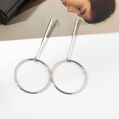 

New Fashion Big Circle Round Drop Earrings for Women Gold Silver Color Earring Party Jewelry Gift Statement Punk Mujer oorbellen
