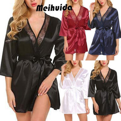 

Women&39s Bathrobes Satin Robe Nightgown Sleepwear Pajamas Lingerie Night Dress