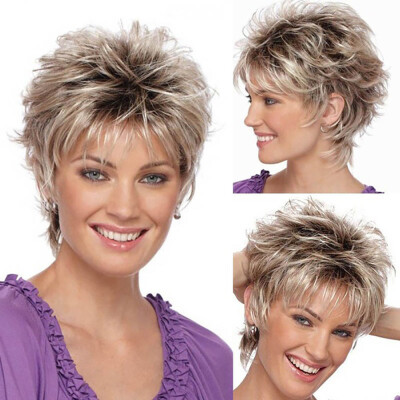 

Tailored Fashion Wig Short Haircut Curly Color Gradient Wigs Short Synthetic