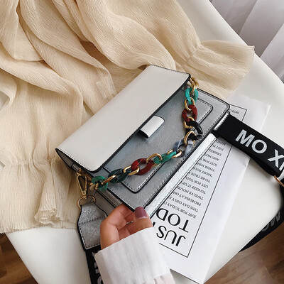 

Summer broadband hit color handbags handbags new 2019 tide Korean version of the wild shoulder slung fashion small square bag