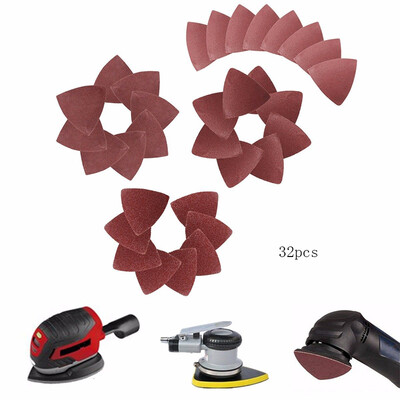 

32pcs 80mm Universal Triangular Abrasive Sandpaper for Oscillating Multi Tools