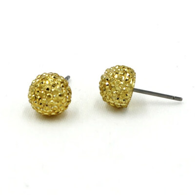 

Cheap Jewelry Simple Shining Crystal Round Ball Stud Earring Women Gold Silver Punk Metal Brinco Cute Pendiente Nice Gift