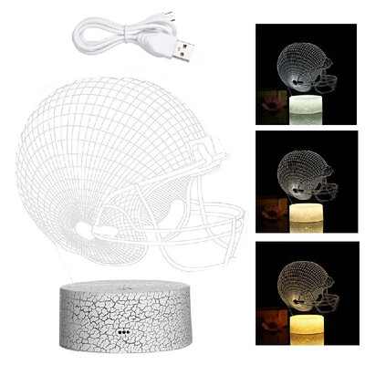 

3D Helmet Night Light 3D Led Illusion Lamp 37 Colors Changing Lights Bedside Table Desk Lamp with Touching Control for Kids Gifts
