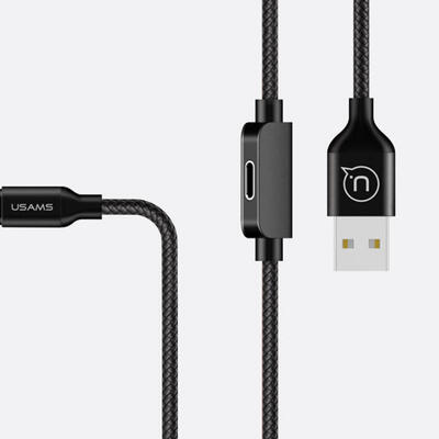 

USAMS US-SJ195 Lighting Apple Audio Data Charger Cable 2 In 1 Audio Charging Adapter Phone Cable For IPHONE