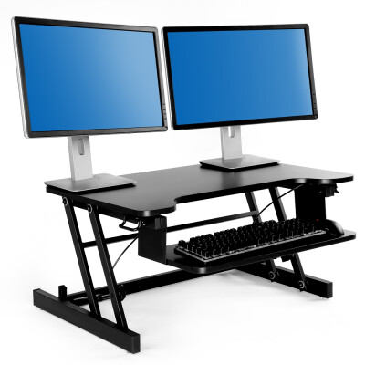 

Height Adjustable Standing Desk with Spring Riser Converter