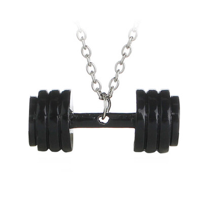 

New Fashion Barbell Fitness Fashion Dumbbell Contracted Barbell Dumbbell Necklace For Men & Women Gifts