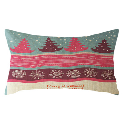

Tailored Christmas Santa Claus Pillow Case Linen 30x50cm Throw Cushion Cover Home Decor
