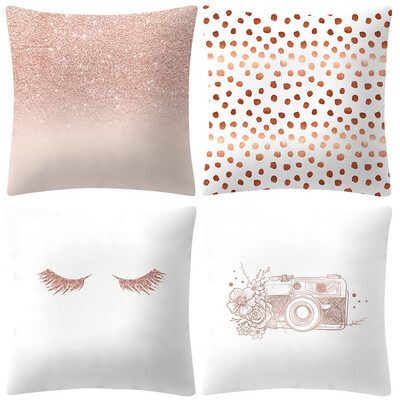 

Siaonvr Rose Gold Pink Cushion Cover Square Pillowcase Home Decoratio