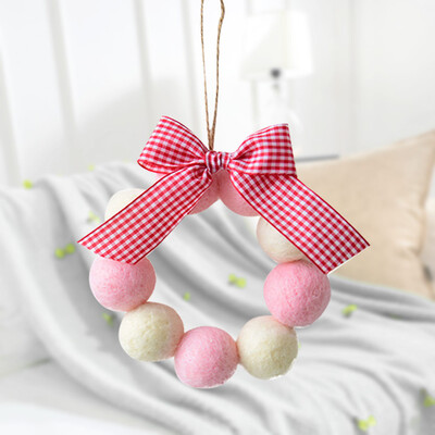 

Tailored Wool Mini Wool Ball String Christmas Wreath Ornament
