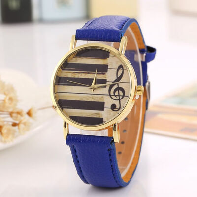 

Creative personality notes leather gold watch couple student leisure sports quartz watch