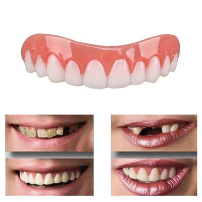 

False Tooth Whitening Teeth Stickers Silicone Simulation Dentures Braces Comfortable Cosmetic Silica Gel Beauty Tool
