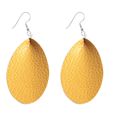 

Women Faux Leather Water Drop Jewelry Party Club Hook Earrings Birthday Gift