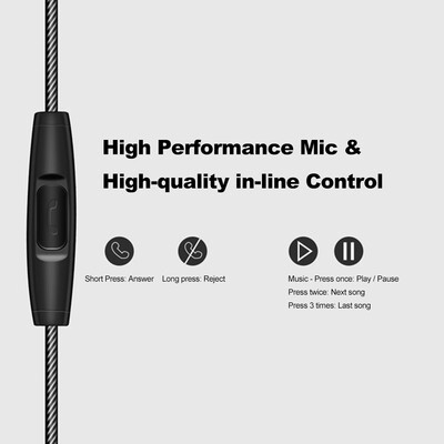 

FONGE W3 35mm Wired In-ear Earphones Metal Magnetic Earbuds Headphones Sports Headset with In-line Remote Control Microphone Blac