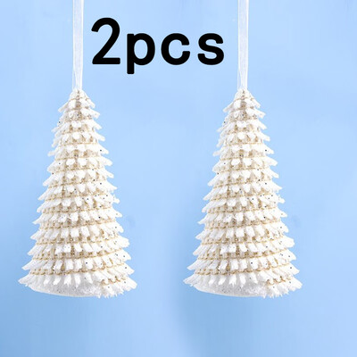 

2Pc Christmas Ball Plush Hanging New Year Ornaments Christmas Tree Hanging Decor