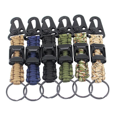 

6 Pcs Paracord Braided Lanyards with Clips Keyring for Outdoor Survival Camping Hiking Backpack