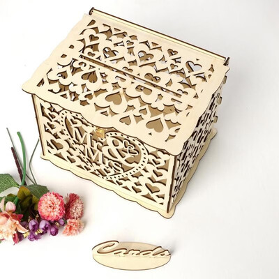 

Wood Gift Case Money Box DIY Wedding Birthday Party Card Holder Container