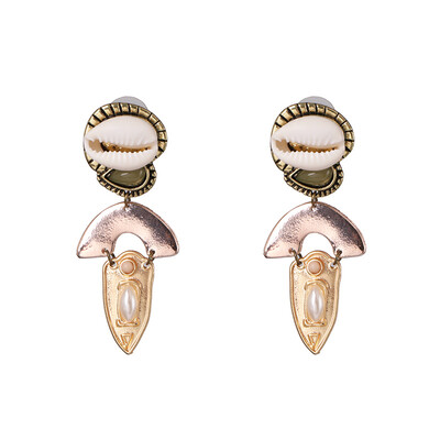 

2019 Ethnic Women Simple Pearl Drop Earrings Summer Boho Jewelry Handmade Natural Sea Shell Earrings For Girls