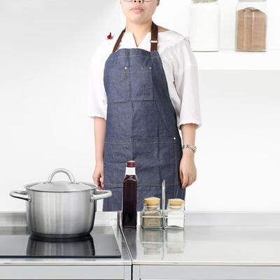

Greensen Blue Denim Chef Work Cooking Fashion Cotton Apron with Adjustable Strap