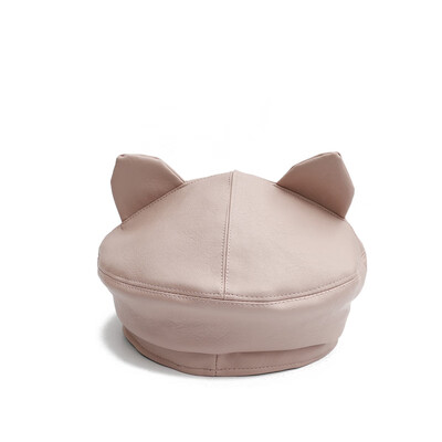 

Hat Lady summer octagonal Beret European American British painter hat cute cat ear leather fashion Newsboy Hat trend