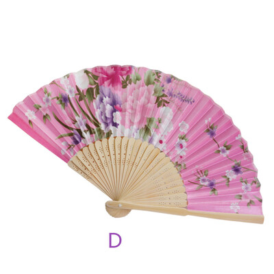 

〖Follure〗Vintage Bamboo Folding Hand Held Flower Fan Chinese Dance Party Pocket Gifts