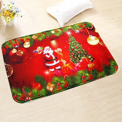 

Tailored Thick Flannel Christmas Print Carpet Mats Household Bathroom Mat Bedroom Mat