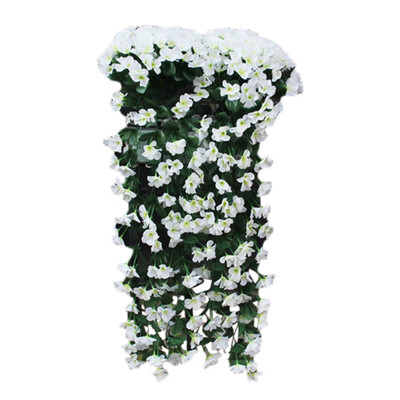 

Siaonvr Hanging Flowers Artificial Violet Flower Wall Wisteria Basket Hanging Garland Vine Flowers Fake Silk Orchid
