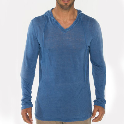 

Mens Hoodie Pullover V Neck Casual Solid Long Sleeve Hooded Sweatshirt Tops