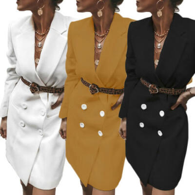 

Women Midi Dress Causal Formal Office Long Sleeve V Neck Party Shirt Dress Top