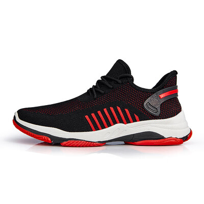 

2019 New Mesh Sneakers Vulcanized Rubber Shoes Male Casual Comfort Men Trainers Plus Size Wear-resistant Non-slip Red Footwear