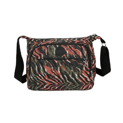 

New Women Crossbody Bag Contrast Color Print Water-Proof Multi Pockets Adjustable Strap Casual Shoulder Bag