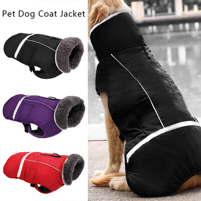 

Dog clothing water repellent reflective warm dog buckle clothes pet autumn&winter thick jacket big dog