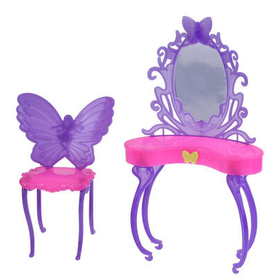 

Butterfly Dressing Makeup Table Furniture for Girls Doll Random Color
