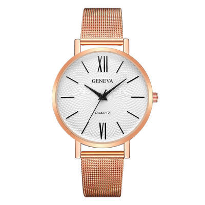 

GENEVA Watch 2019 WomenS Minimalist Mesh Band Stainless Steel Analog Quartz Wristwatch Lady Luxury Rose Gold Watches Relogio