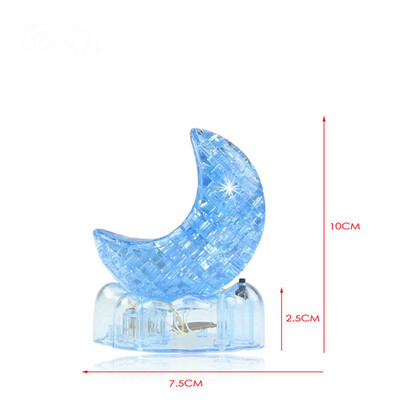 

Siaonvr 3D Crystal Puzzle Cute Model Shine Moon DIY Gadget Blocks Building Toy