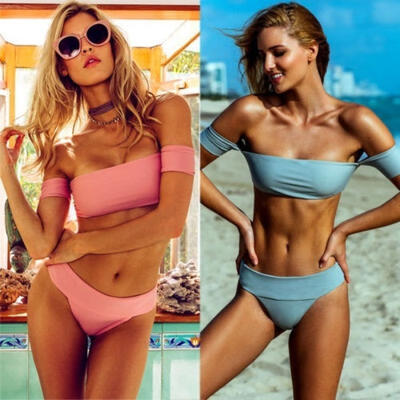 

Women Push-up Padded Bra Bandage Bikini Set Swimsuit Triangle Swimwear Bathing