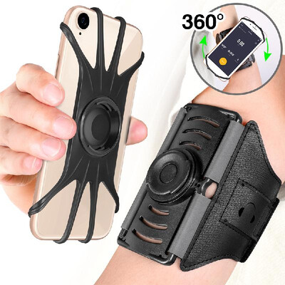 

360 Degree Rotatable Sports Wristband Cellphone Holder for 40-65in Cellphones for Walking Jogging Running Hiking Cycling