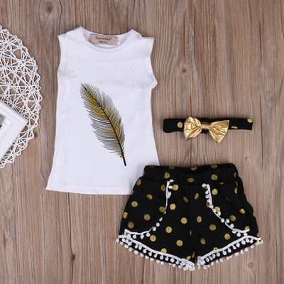 

Toddler Kids Baby Girl Summer Tops T-shirt Shorts Pants 3Pcs Outfits Clothes