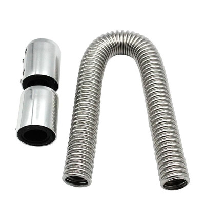 

24" Flexible Upper Lower Radiator Hose Kit & Stainless Steel w Chrome Caps V8