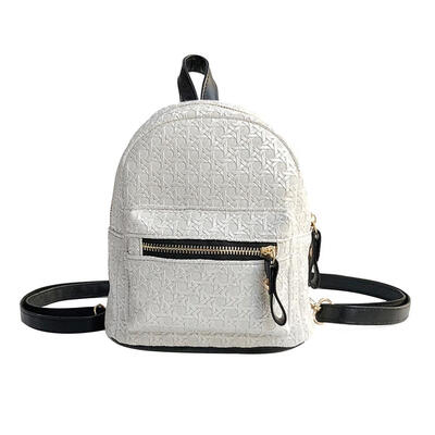 

Women Weave Pattern PU Leather School Shoulder Bags College Mini Backpacks