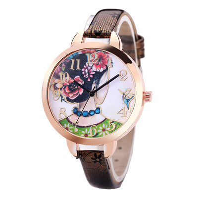 

Fanteeda FD043 women Unique Dial Pu Band Wrist Quartz Watch