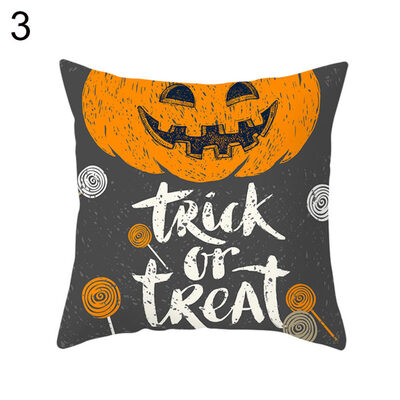 

Halloween Pumpkin Spider Bat Pillow Case Cushion Cover Home Office Party Props
