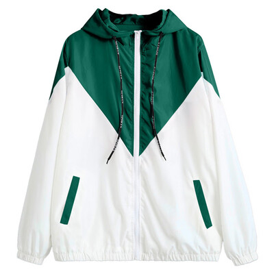 

Women Long Sleeve Hoodie Windbreaker Hooded Zip Sport Coat Jacket Tracksuit Top