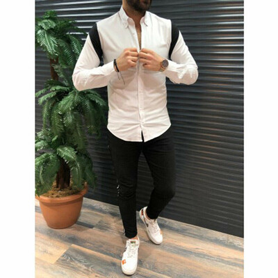 

Mens Luxury Stylish Slim Fit Shirt Long Sleeve Casual Dress Shirts Tops